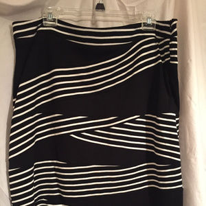 Black Skirt with White Stripes